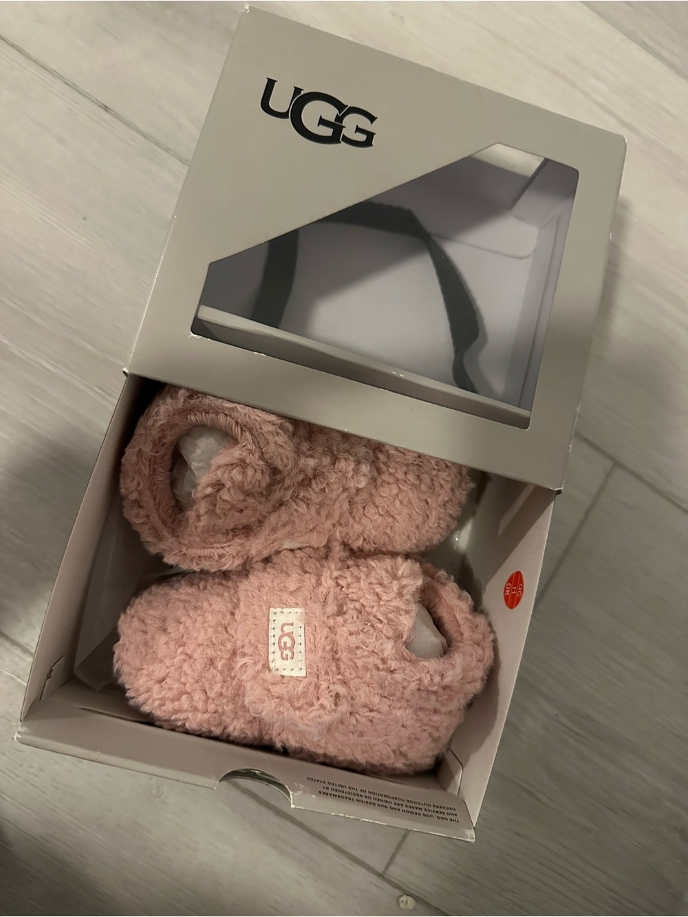 UGG Kids' Pink Sherpa Booties- Cozy booties - Picture 2 of 4